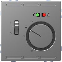 Терморегулятор механический с датчиком без рамки Schneider Electric D-Life 0С +50С нержавеющая сталь картинка